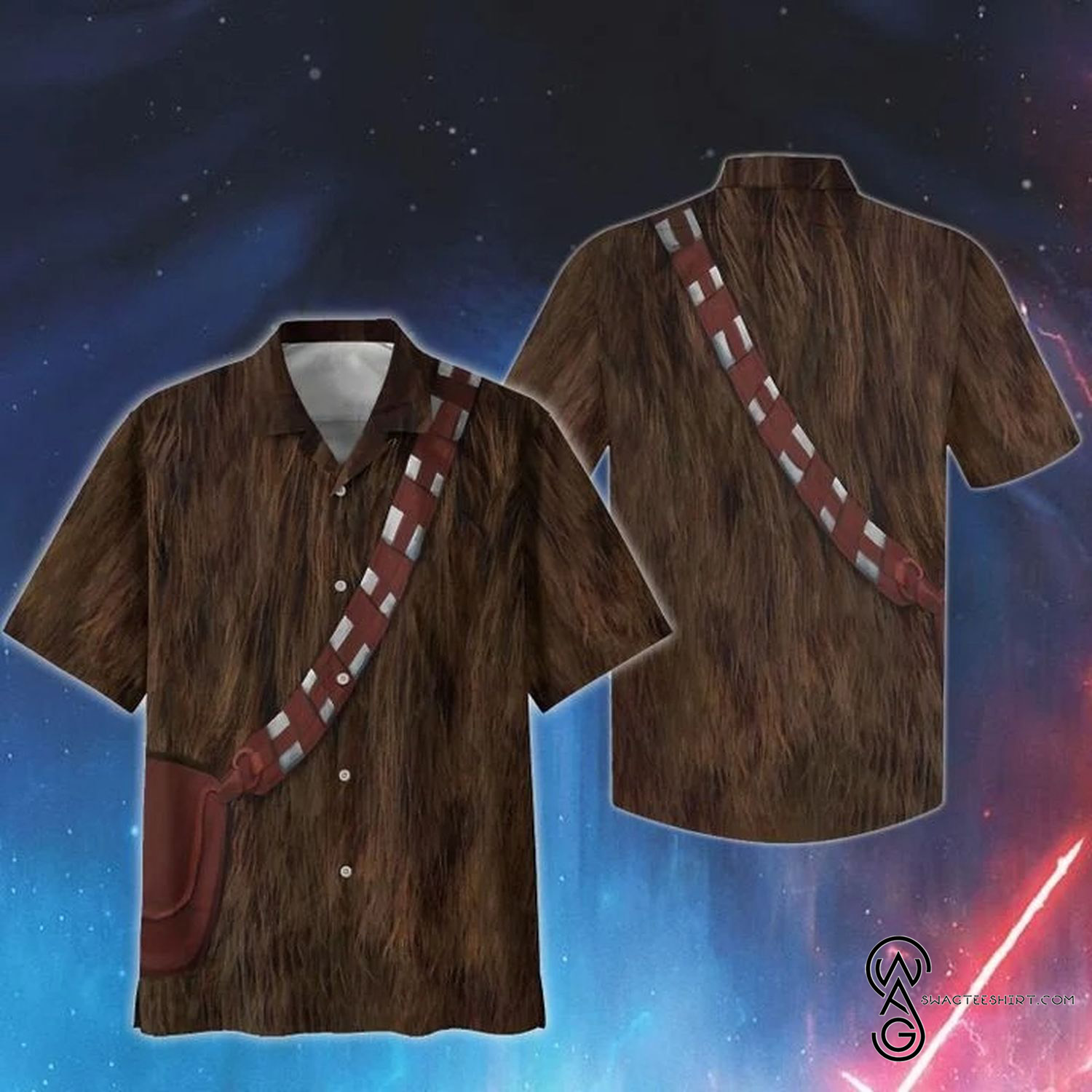 [Top Trending] Cosplay Chewbacca SW Movie Halloween Casual Summer Beach Full Printing Hawaiian Shirt